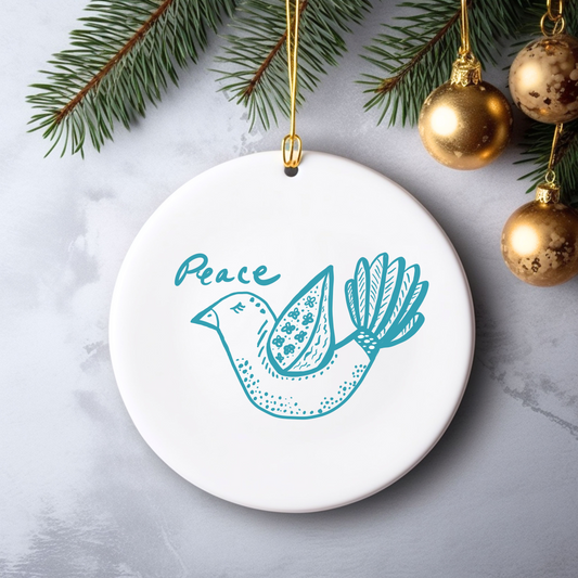 Dove of Peace on Ceramic Ornament